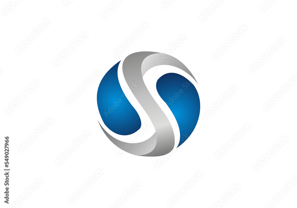 initial letter logo S 3D initial company icon business logo background illustration