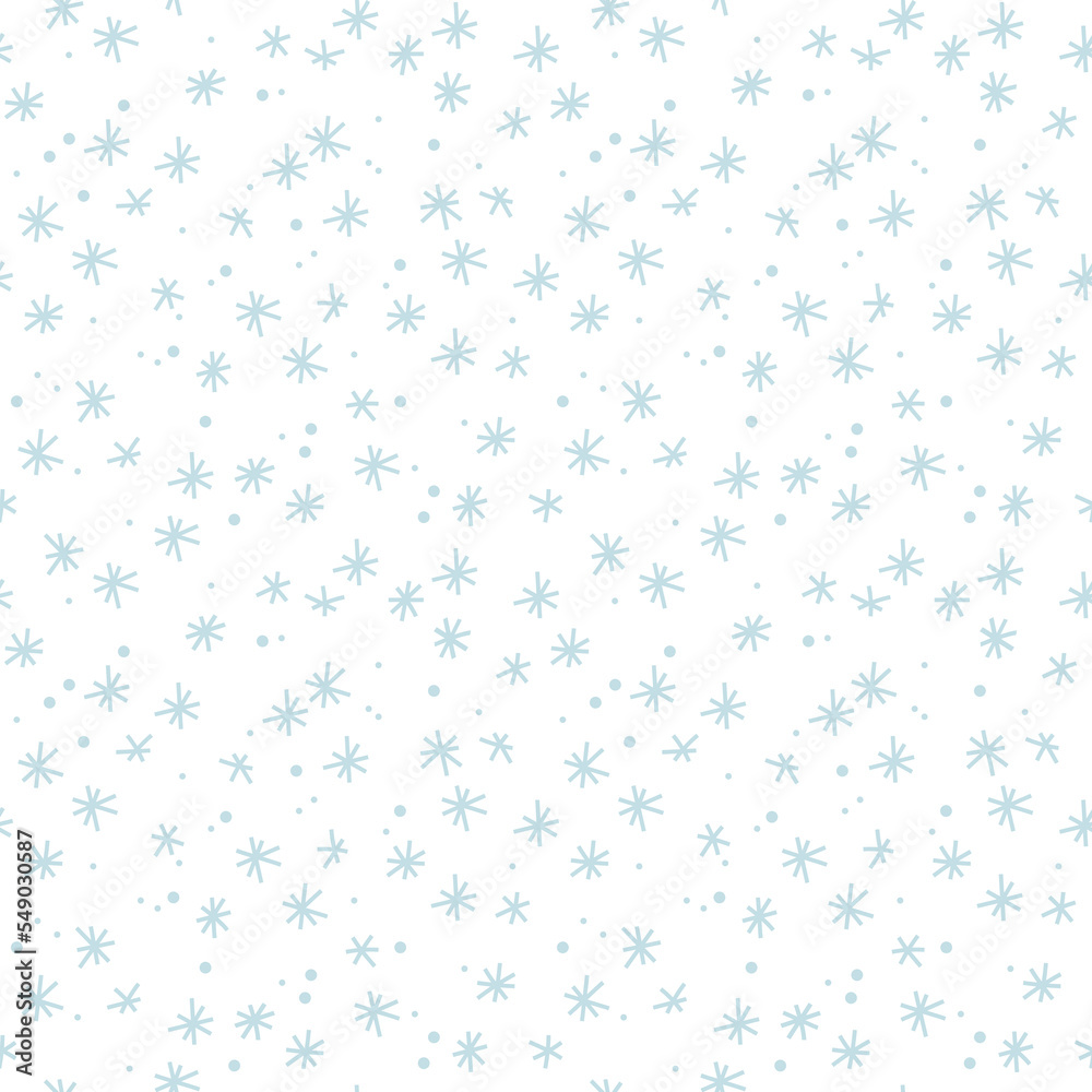 Seamless pattern with simple blue snowflakes. Vector illustration. Winter design for scrapbooking, wrapping paper, fabric, textile. Seamless pattern with simple blue snowflakes. Vector illustration. Winter design for scrapbooking, wrapping paper, fabric, textile.