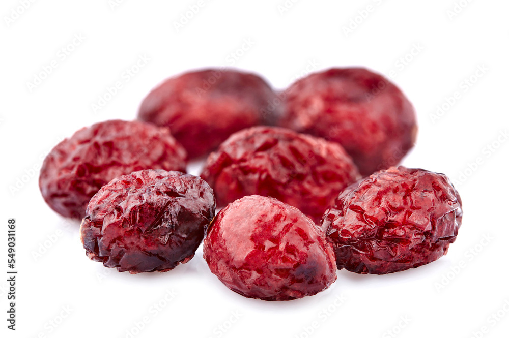 Dried cranberry isolated on white background