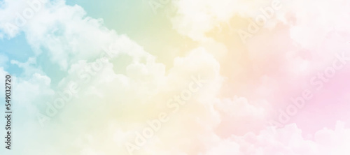 Vector illustration of fantasy sky background and pastel color.
