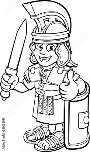Roman Soldier Cartoon Chara...