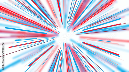 Billede på lærred Spinning narrow multicolored rays on a white background