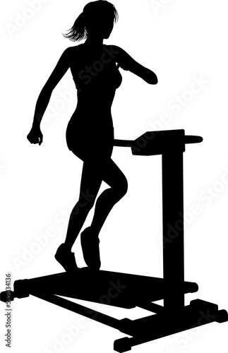 Gym Woman Silhouette Treadm...