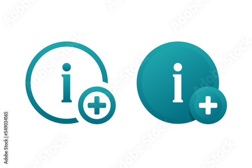 Info add plus icon. Illustration vector