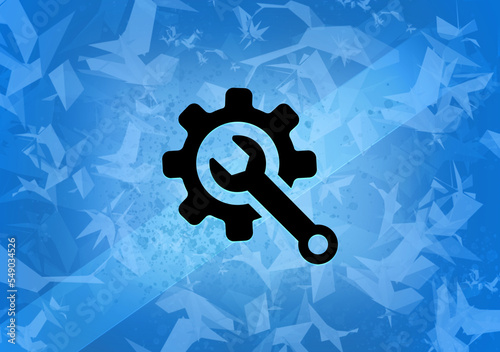 Technical support aesthetic abstract icon on blue background