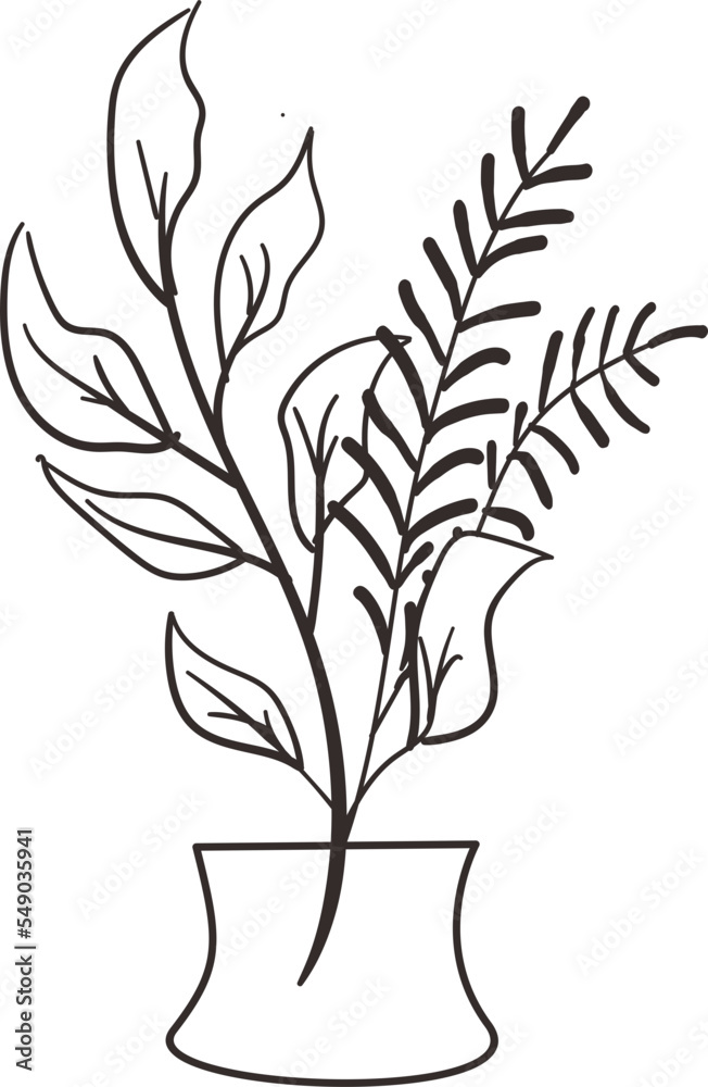 Botanical Line Art Vector Design Botanical Line Art Vector Design