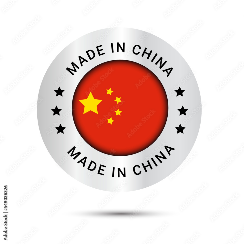 Made in China. China flags vector icons Made in China. China flags vector icons