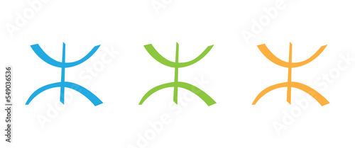 Set of Amazigh Symbol Concept Design. Isolated on White Background. Vector Illustration.