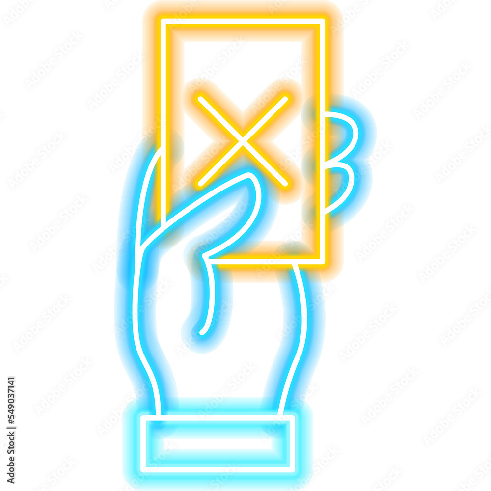 Yellow Card Sport Neon Sign. Illustration of Judge Promotion. Yellow Card Sport Neon Sign. Illustration of Judge Promotion.