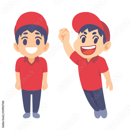 general staff character in cartoon vector style.