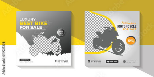 Bike Discount Banner New Motorcycle/Bike sale Social media and Bike riding social media post and bike service template design