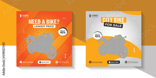 Bike Discount Banner New Motorcycle/Bike sale Social media and Bike riding social media post and bike service template design