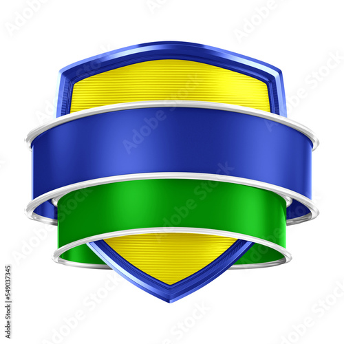 Escudo 3d realista colorido