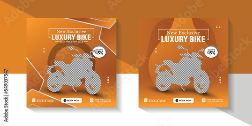 New Motorcycle sale Social media and Bike riding social media post and bike service template design 