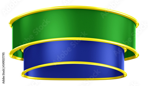 Fita 3d verde e azul