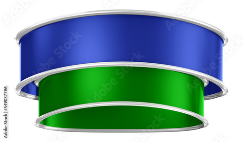 Fita realista verde e azul