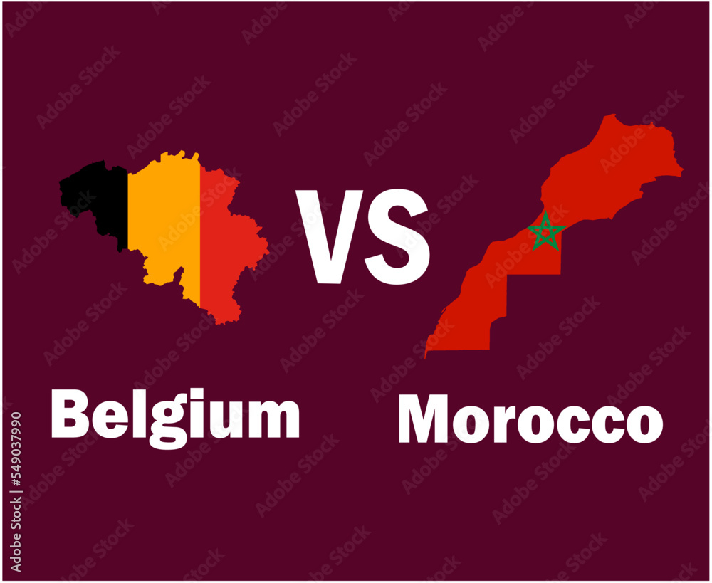 Obraz premium Belgium And United States Map With Names Symbol Design Europe And Africa football Final Vector Europen And African Countries Football Teams Illustration