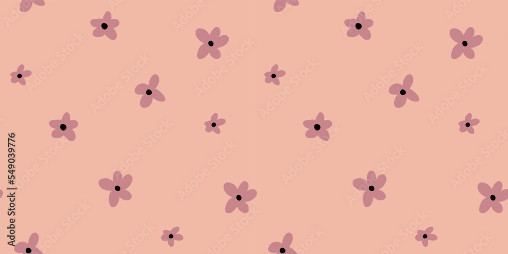 Spring flowers pattern on beige background. Vector illustration Spring flowers pattern on beige background. Vector illustration
