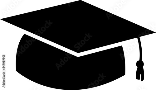 Graduation cap flat icon isolated illustration