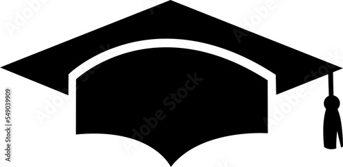 Graduation cap flat icon isolated illustration