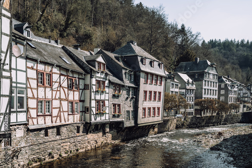 Traditional medieval half timbered houses of Monschau, Germany