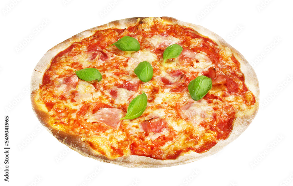 Pizza mit Schinken und Käse - Dünne Steinofenpizza Transparent PNG