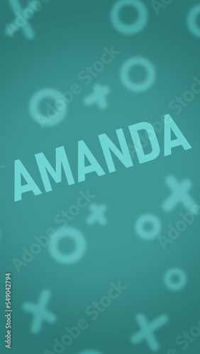 Teal Phone Wallpaper with Doodles and the name Amanda
