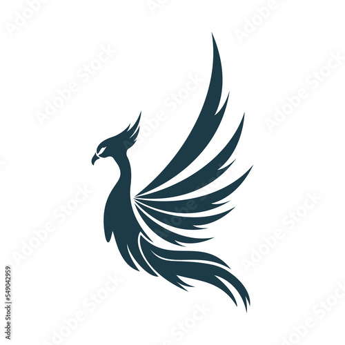 Phoenix Logo flying bird abstract design vector template.