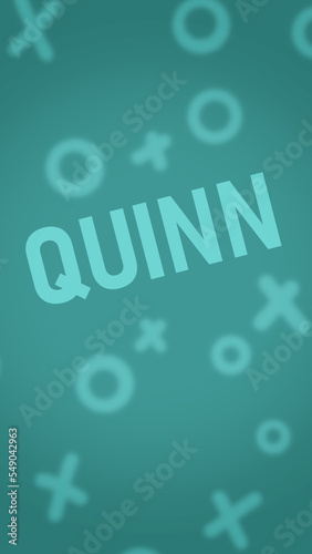 Teal Phone Wallpaper with Doodles and the name Quinn photo