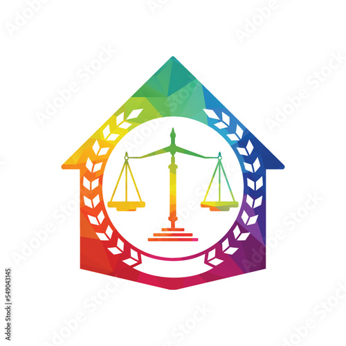 Law House Logo Design. Property Law Logo, Real estate and law symbol.