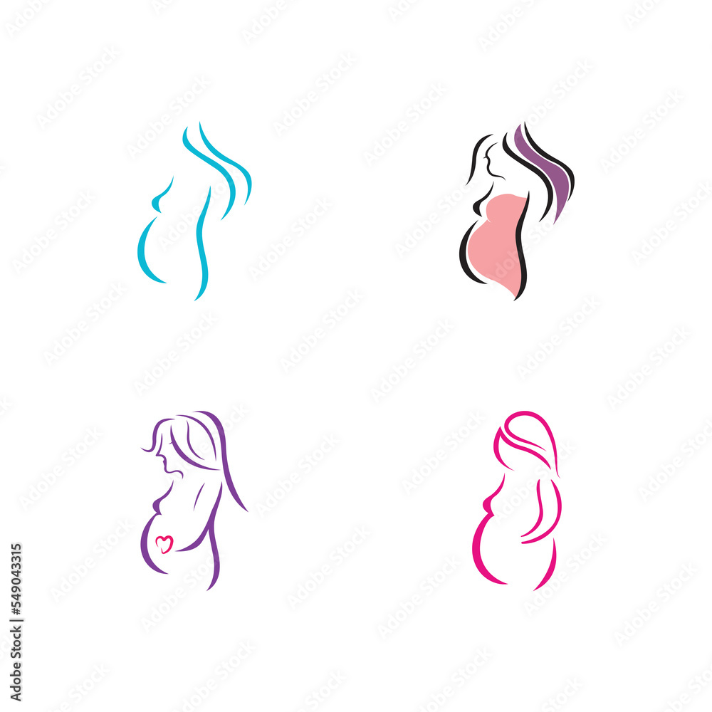 Fototapeta premium Pregnant template vector icon