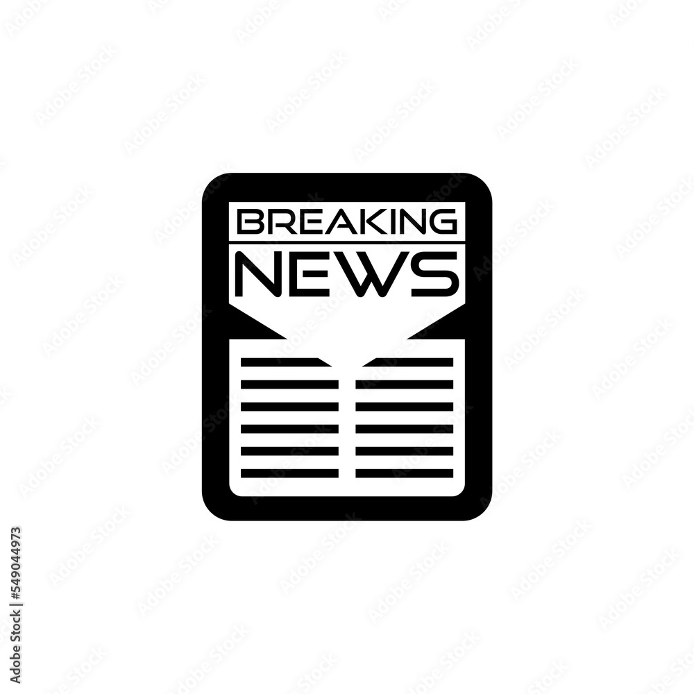Breaking News icon. Newspaper Concept isolated on white background Breaking News icon. Newspaper Concept isolated on white background