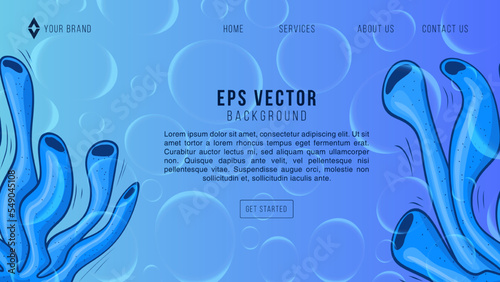 Coral Sea Under Water Web Design Abstract Background Lemonade EPS 10 Vector For Website, Landing Page, Home Page, Web Page, Web Template