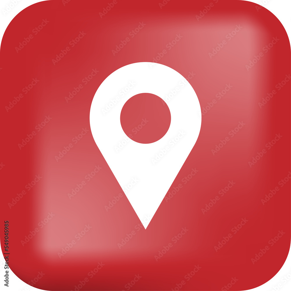 Fototapeta premium Pinpoint location icon on red button. 