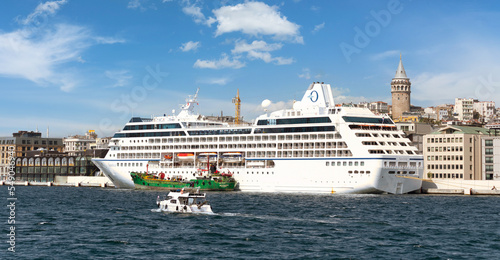 Photography Nautica Majuro, Huge cruise ship docked at terminal of Galataport, a mixed use d
