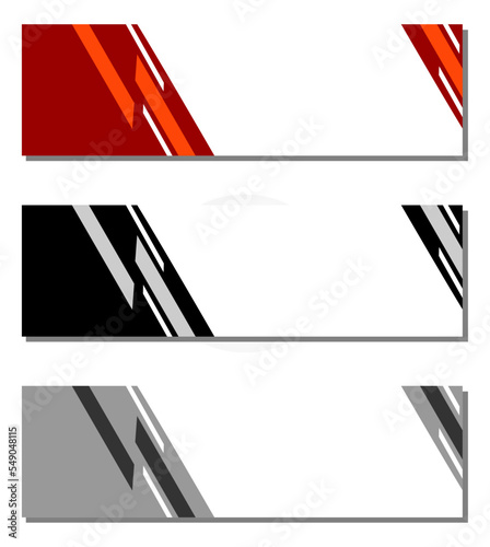 Abstract background modern design banner vector with blue, red and grey