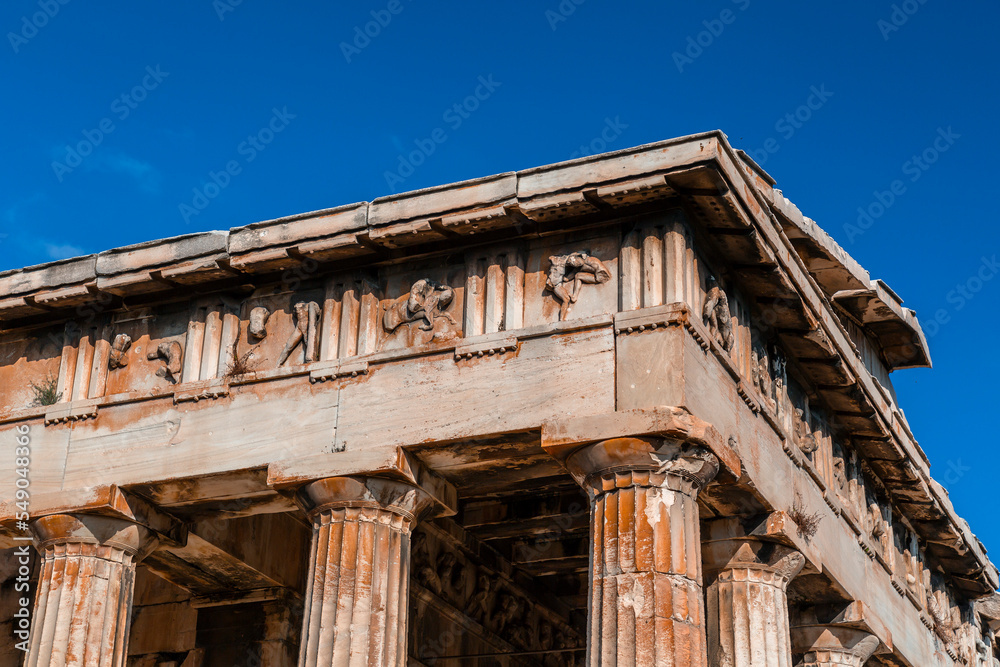 The Temple of Hephaestus or Hephaisteion is a well-preserved Greek temple in Athens, Greece The Temple of Hephaestus or Hephaisteion is a well-preserved Greek temple in Athens, Greece