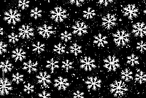 Beautiful falling snow background. Hello, snow night. Snowflake winter decoration. Snowflakes for design New Year banners and cards. Snowflakes isolated on the background. Vector illustration