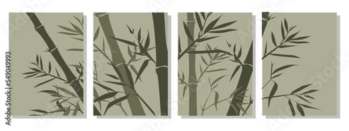 Vector botanical wall art set line drawing of leaves and flowers with abstract shapes. It is an abstract art design, cover, print, wallpaper, simple and natural wall art.