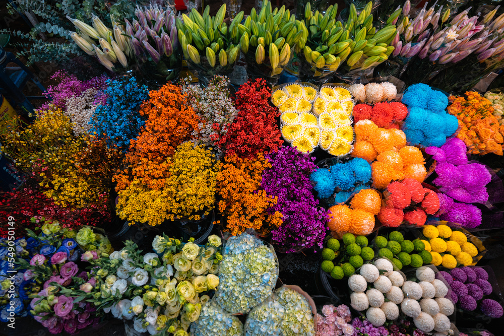Riot of Colorful Flowers, Hanoi Vietnam