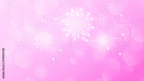Happy new year Pink fireworks in the night sky web background and has space to wright text content web banner social media post and Pink  Sparkle 