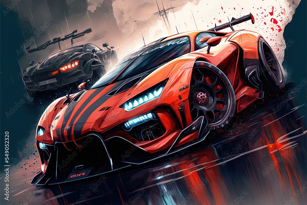 Naklejka premium Modern And Sport Car Illustration
