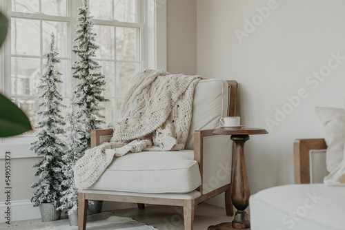 Cozy white winter home decor