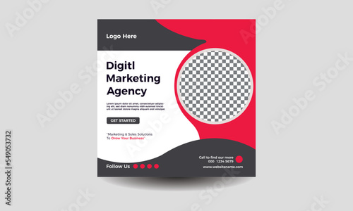 Digital Marketing agency social media post template. Social media ads vector templates fully editable  advertising design.