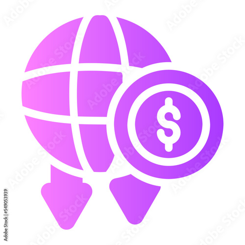 economic crisis gradient icon