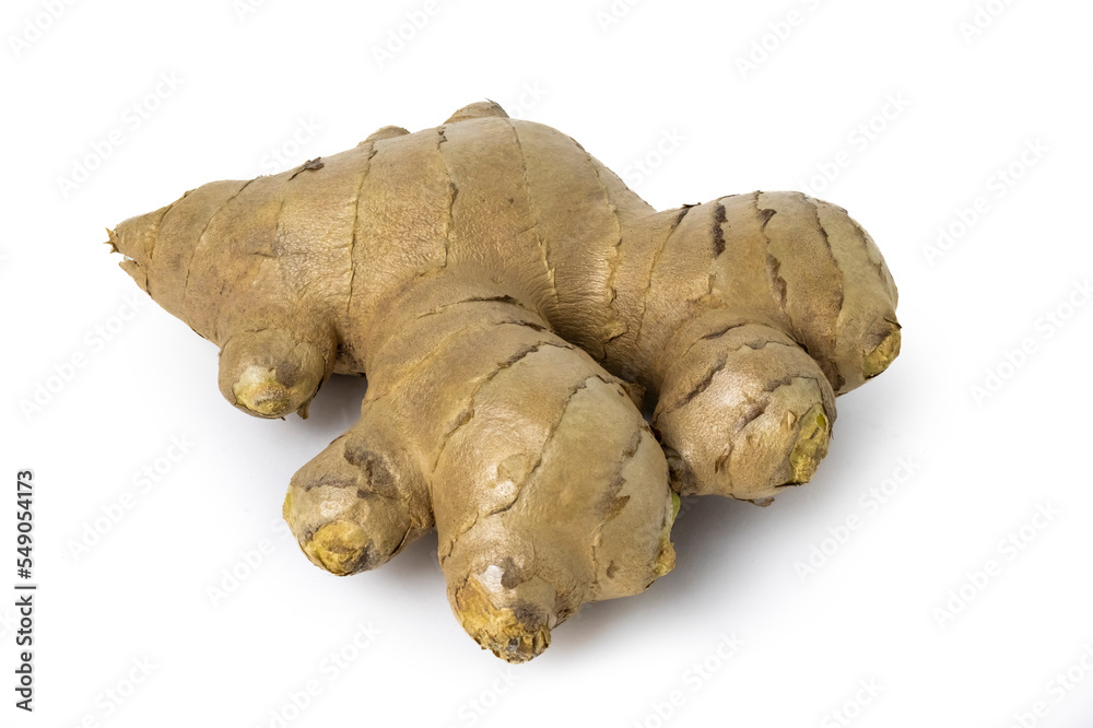 ginger rhizome  isolated on white background.