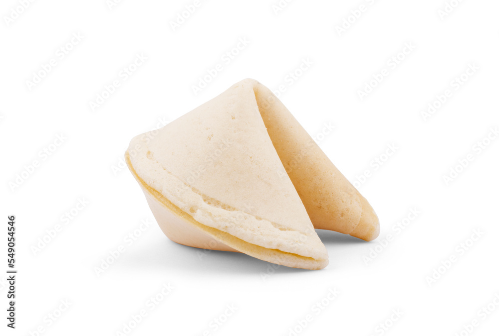 Fortune cookie with blank message on white background Fortune cookie with blank message on white background