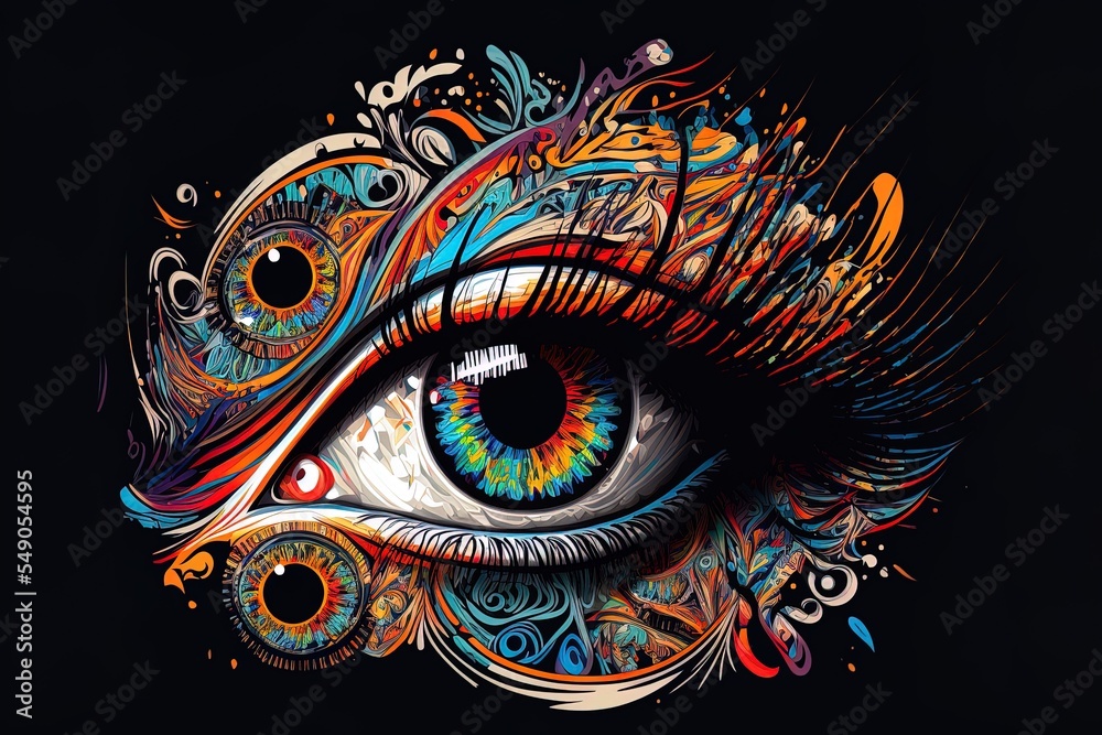 Naklejka premium Abstract Hand Drawn Eyes