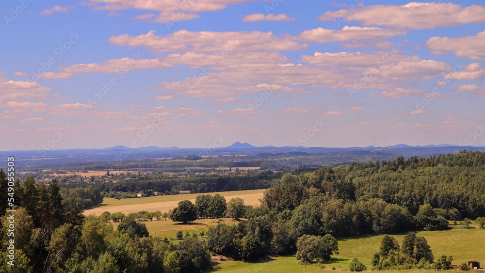 A lookout to the landscape of Czech Paradise from castle Frydstejn, Czech republic