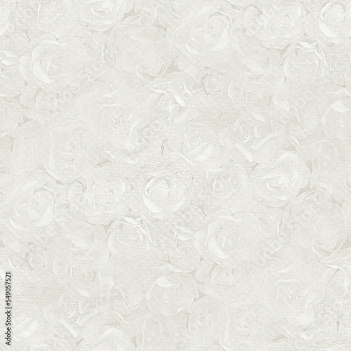 Wedding pattern, white gypsum board, stamped shapes of small roses texture